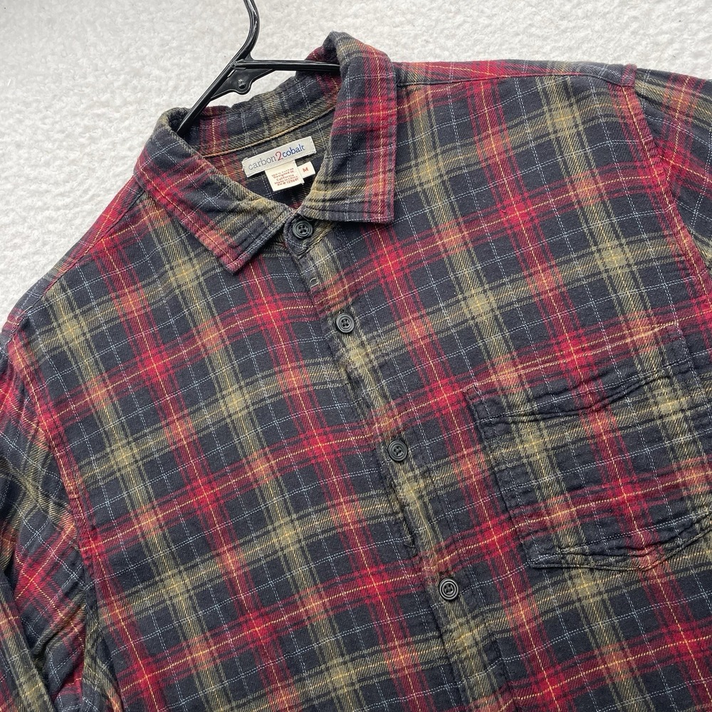 Carbon2Cobalt Flannel Shirt Mens Medium M Multi Plaid Outdoors Hiking Gorpcore